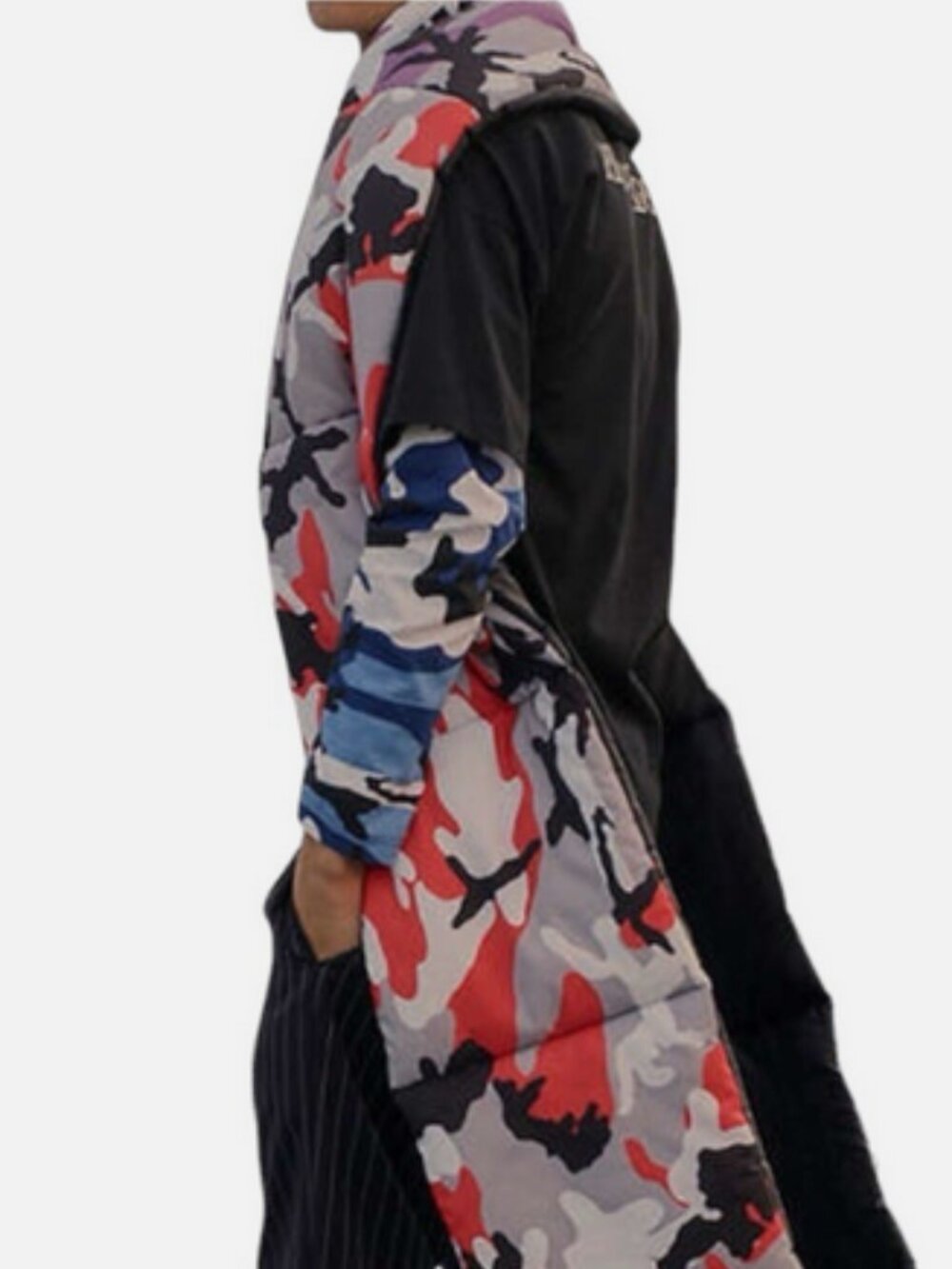 Camo Multi Colored Maxi Puffer Scarf With Pockets Stylish Edgy Nicopanda X UO